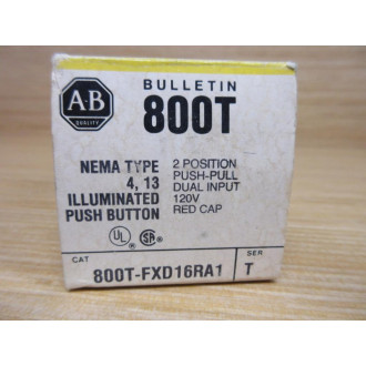 Allen Bradley 800T-FXD16A1 Push Button 800T-FXD16RA1 W 800T-N290, 800T-XA1