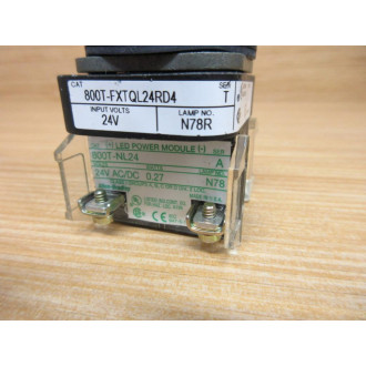 Allen Bradley 800T-FXTQL24RD4 Push Button W800T-NL24, 800T-XA - New No Box