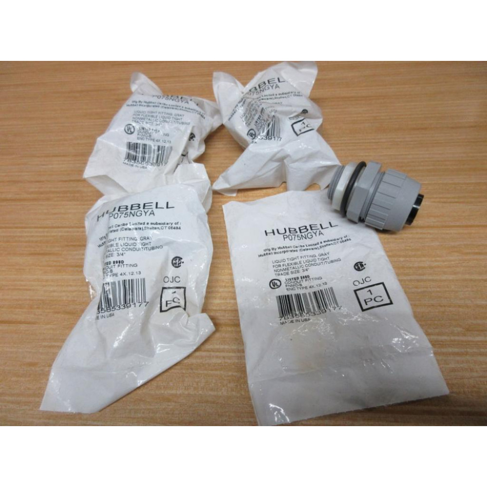 Hubbell P075NGYA Liquid Tight Connector (Pack of 4) Hubbell P075NGYA Liquid Tight Connector (Pack of 4)
