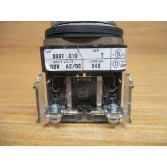 Allen Bradley 800T-Q10W Pilot Light 800TQ10W Ser. T - New No Box