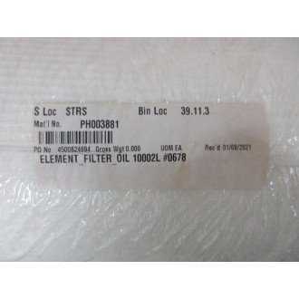 Harvard 1002 Filter Element 10002L - New No Box
