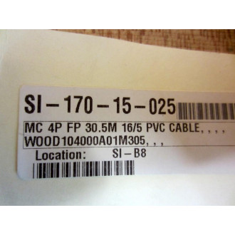 Molex Woodhead 104000A01M305 MC 4P FP 30.5M 165 PVC Cable - New No Box