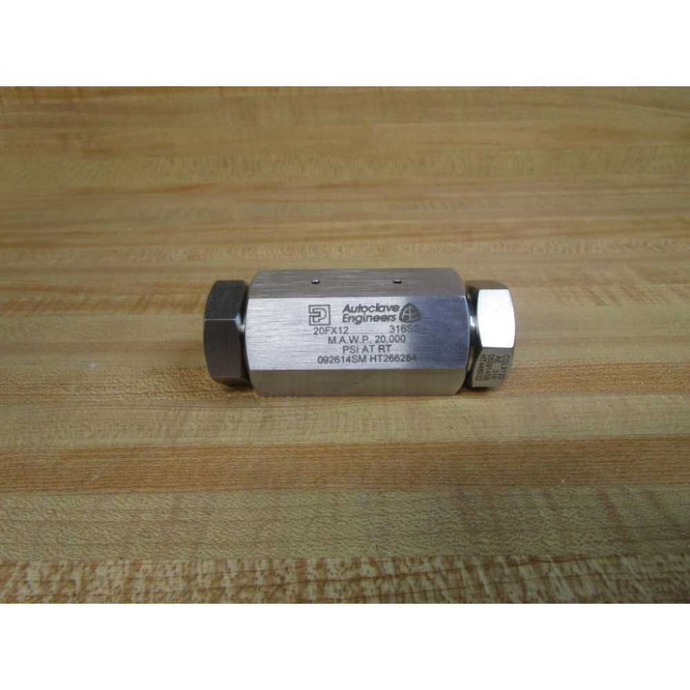Autoclave 20FX12 Parker Straight Coupling - New No Box