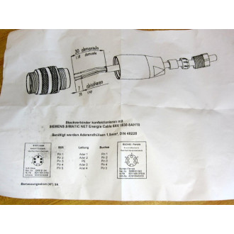 Siemens 6GK1905-0FA00 Profibus M12 78" Connecting CableConnector ET200