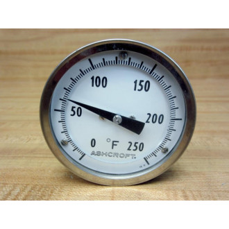 Ashcroft 2502874 Bimetallic Temperature Gauge 0-250°F Model E - New No Box