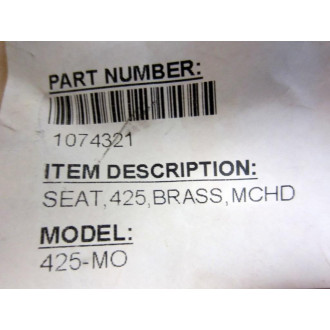 Aquamatic 1074321 Brass Seat,425, MCHD 425-MO - New No Box