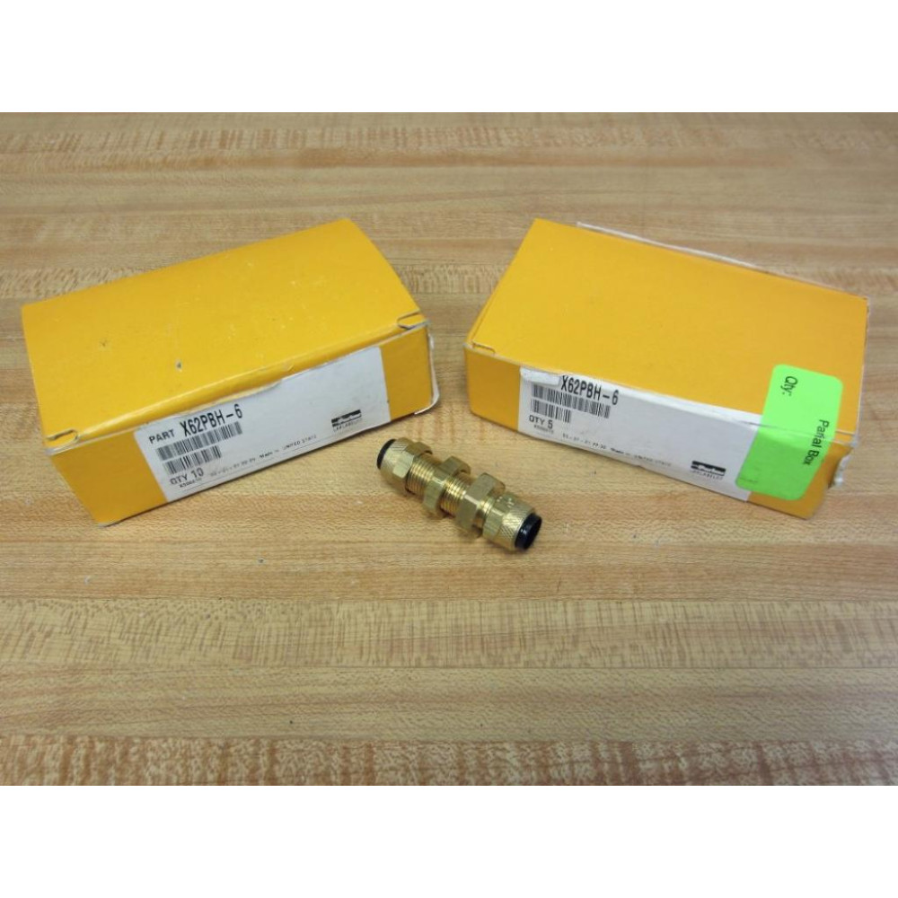 Parker X62PBH-6 38" Brass Compression Fitting X62PBH6 (Pack of 15)