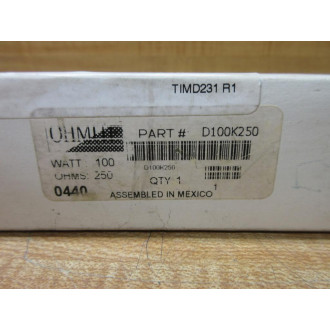 Ohmite D100K250 Wirewound Resistor 250Ω