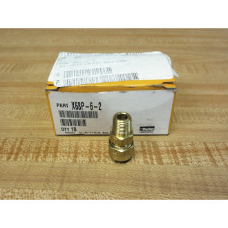 Parker X68P-6-2 38x18 Brass Male Pipe Connector X68P62 (Pack of 15)