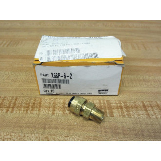 Parker X68P-6-2 38x18 Brass Male Pipe Connector X68P62 (Pack of 15)
