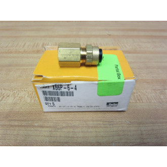 Parker X66P-6-4 Brass Female Fitting X66P64 (Pack of 5)