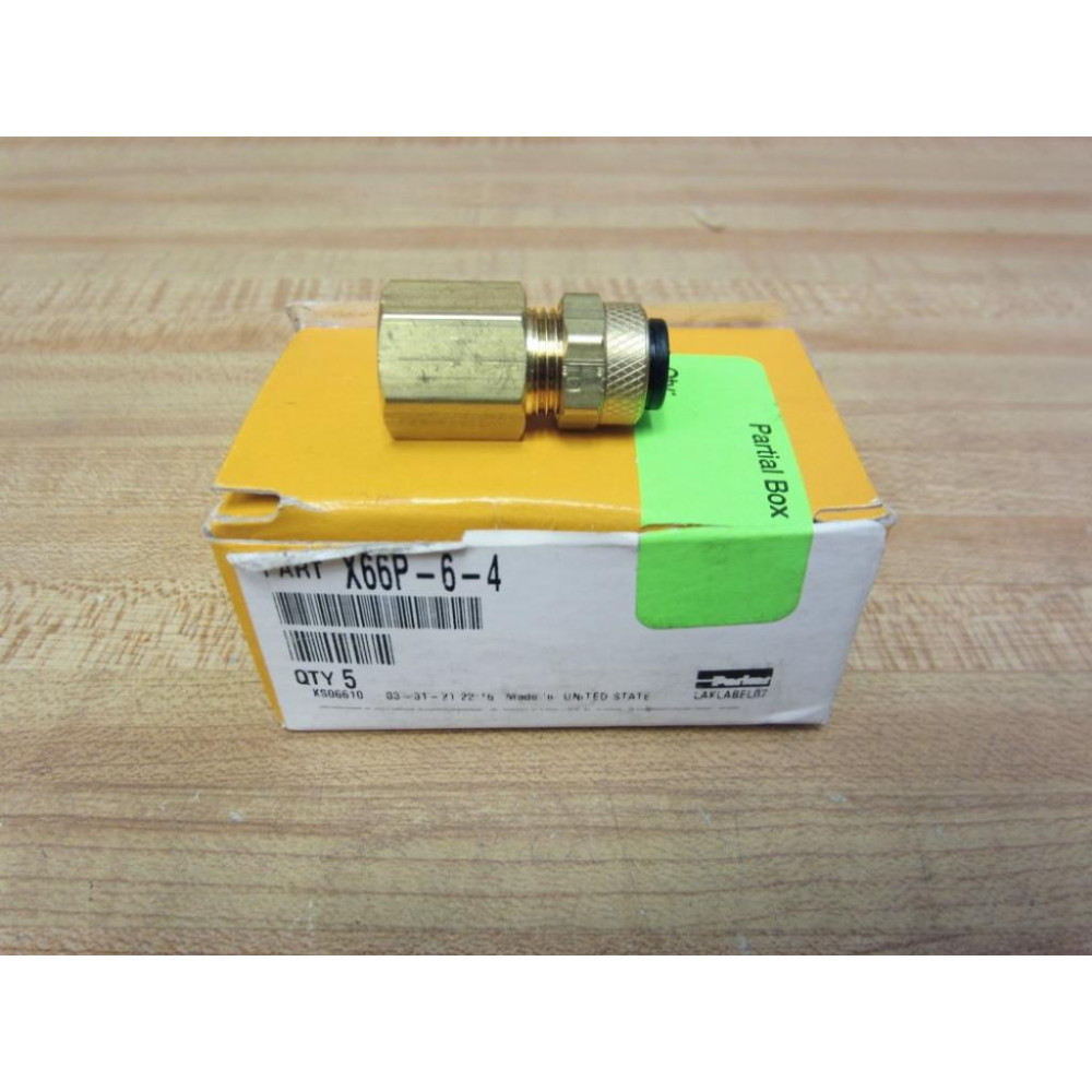 Parker X66P-6-4 Brass Female Fitting X66P64 (Pack of 5)