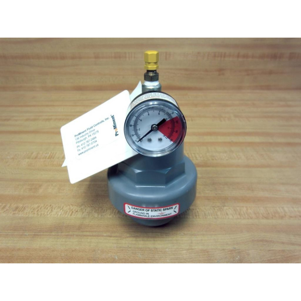 ProMinent 7744096 Pulsation Dampener wGauge - New No Box ProMinent 7744096 Pulsation Dampener wGauge - New No Box