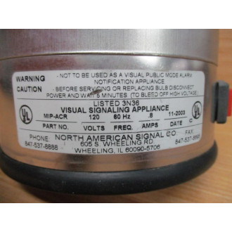North American Signal MIP-ACR Visual Signaling Appliance MLS-22 - Used