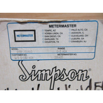 Simpson 01410 Metermaster Ammeter WS 0-150 ACA