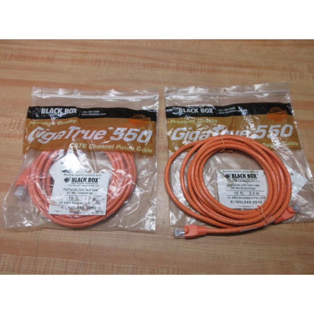 Black Box EVNSL649-0010 Giga True Patch Cable EVNSL6490010 (Pack of 2)