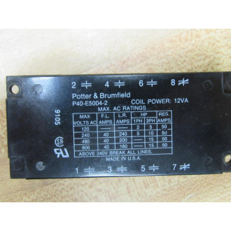 Potter & Brumfield P40-E5004-2 Contactor P40E50042 Coil Only - Used
