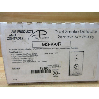 Air Products & Controls MS-KAR Remote Alarm Accessory MSKAR