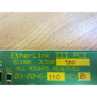 3Com 03-0046-110 EtherLink III PCI Card 3C590-TPO Rev A B - Used