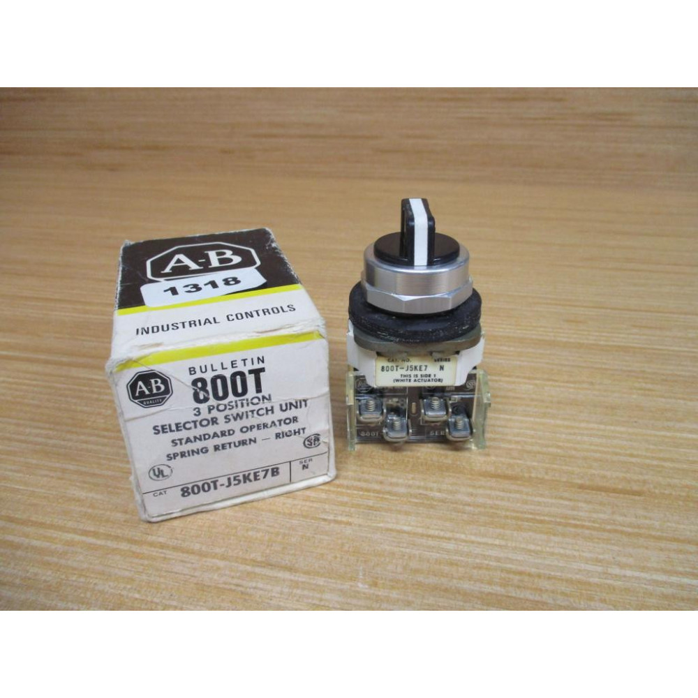 Allen Bradley 800T-J5KE7B Selector Switch 800TJ5KE7B Series N Allen Bradley 800T-J5KE7B Selector Switch 800TJ5KE7B Series N