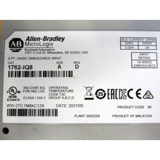 Allen Bradley 1762-IQ8 Input Module 1762IQ8 Ser.A Rev.D - New No Box