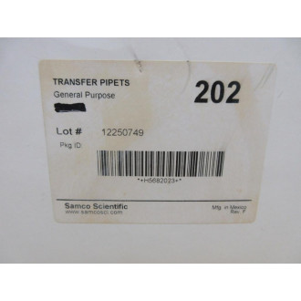 Samco Scientific 202 Transfer Pipet (Pack of 470)