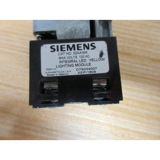 Siemens 52PP2M9 Illum. PushPull Button W52AAIM4 & Amber Lens - New No Box