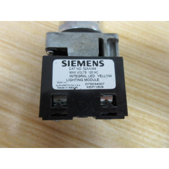 Siemens 52PP2M9 Illum. PushPull Button W52AAIM4, WO Amber Lens - New No Box