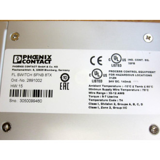 Phoenix Contact 2891002 FL Switch SFNB 8TX - Used