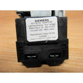 Siemens 52PP2D2AB PushPull Button W52AADD28,52BJK WO Red Lens - New No Box