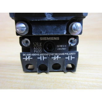 Siemens 52PP2D2AB PushPull Button W52AADD28,52BJK WO Red Lens - New No Box