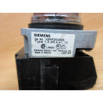 Siemens 52PP2D2AB PushPull Button Red, W52AADD28, 52BJK - New No Box