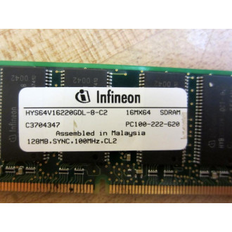 Infineon HYS64V16220GDL-8-C2 128MB PC100 SO DIMM Module 20L0265 - Used