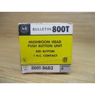 Allen Bradley 800T-D6D2 Pushbutton 800TD6D2 Series N