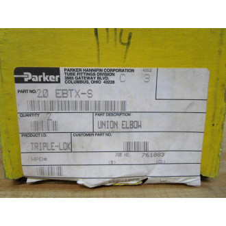 Parker 20 EBTX-S Triple-Lok Union Elbow 20EBTXS (Pack of 2)