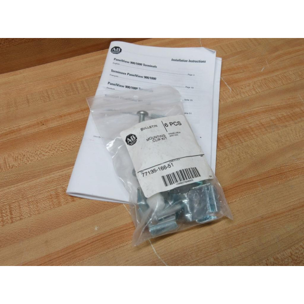 Allen Bradley 77135-166-51 Mounting Clip 2711-NP2 wManual (Pack of 6)