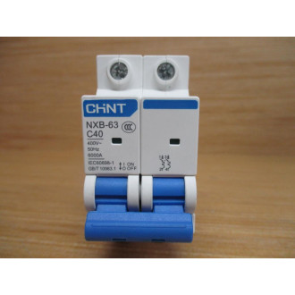 Chint NXB-63C40 Circuit Breaker 40AMP  NXB-C40-2P - New No Box