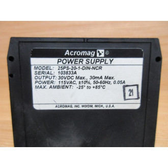 Acromag 25PS-20-10-DIN-NCR Power Supply 25PS2010DINNCR - Used