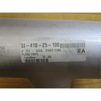 Felker 4" TEE Stainless Steel Tee HT A55P - New No Box