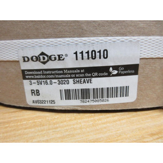 Dodge 3-5V16.0-3020 Bushing Bore V-Belt Pulley 111010