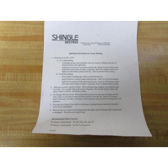 Nycor SI-020-99-030 Shingle Belting Co. Belt Splicing Kit H & R