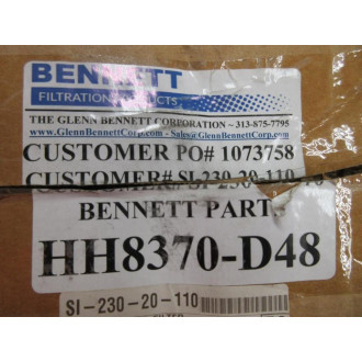 Glenn Bennett HH8370-D48 Filter HH8370D48 Length: 36-12