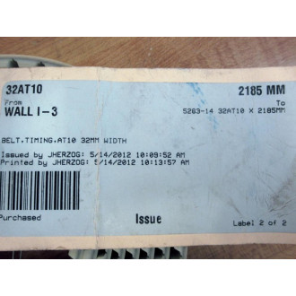 32AT10 Timing Belt 2185 MM