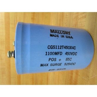 Mallory CGS112T450X4C Capacitor 1100MFD, 450VDC