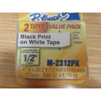 Brother M-2312PK P-Touch Label Marker Tape M2312PK (Pack of 4)