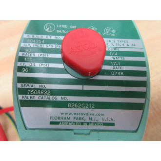 Asco 8262G212 Shutoff Valve 12050, 11050 - New No Box