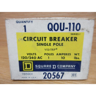 Square D QOU110 Circuit Breaker 10A