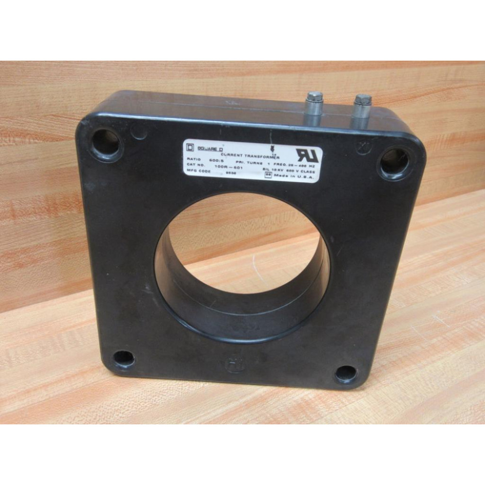 Square D 100R-601 Current Transformer 9636 100R601 600:5 - Used