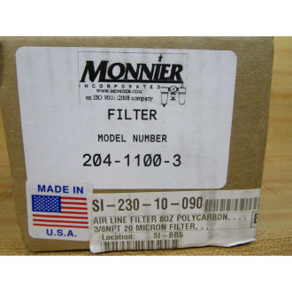 Monnier 204-1100-3 Air Line Filter 20411003