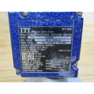 ITT 142P82C6448 Neo-Dyn Adjustable Pressure Switch - Used